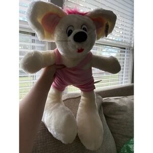 Aliki Direkt Plush Mouse Stuffed Animal White Overalls Vintage Toy‎ With Tags